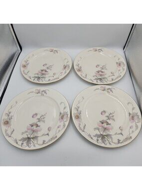 Vintage Epiag Pastelle Dinner Plates Floral Flowers Czechoslovakia Germany Set 4